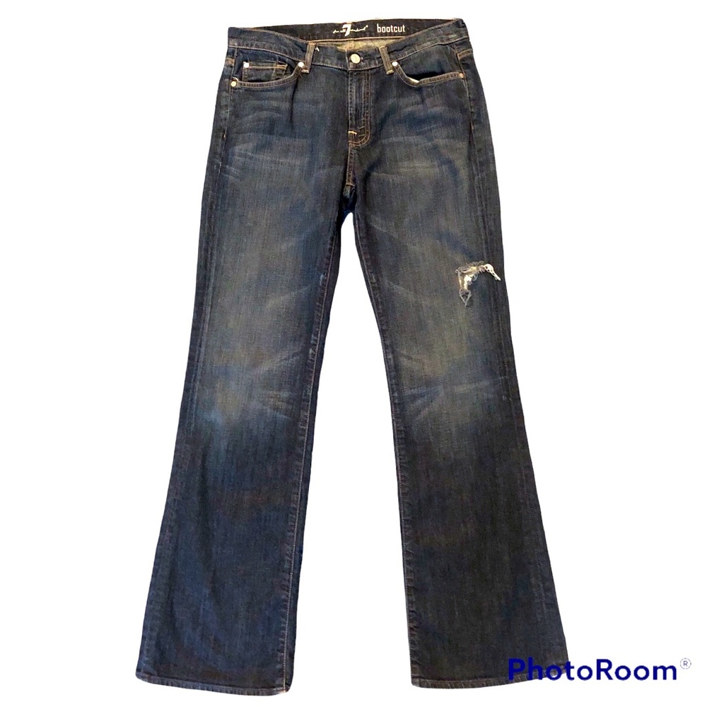 7 For All Mankind Men's Blue Bootcut Jeans
